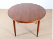 Scandinavian extendable round table in teak,  4/10 seats.