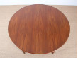 Scandinavian extendable round table in teak,  4/10 seats.