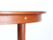 Scandinavian extendable round table in teak,  4/10 seats.