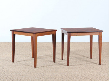 Pair of little coffee or occasional tables in Rio rosewood