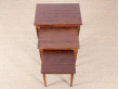 Set of three nesting tables in rosewood