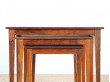 Set of three nesting tables in rosewood