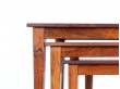 Set of three nesting tables in rosewood