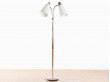 Scandinavian floor lamp with two lights, in teak