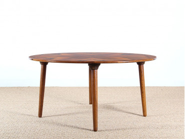 Scandinavian round coffee table in Rio rosewood