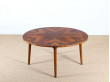 Scandinavian round coffee table in Rio rosewood