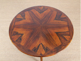 Scandinavian round coffee table in Rio rosewood