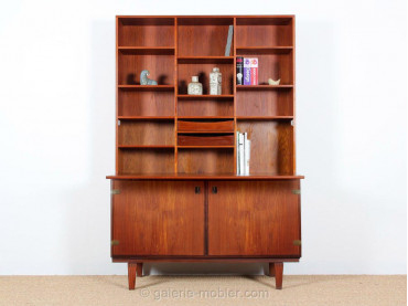 Buffet et secrétaire scandinave double corps en teck