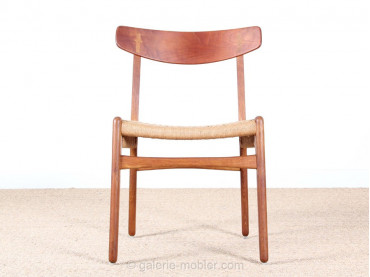 Set of 4 dining chairs in teak and oak, CH 23