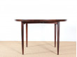 Table ronde extensible scandinave en palissandre de Rio