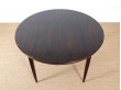 Table ronde extensible scandinave en palissandre de Rio