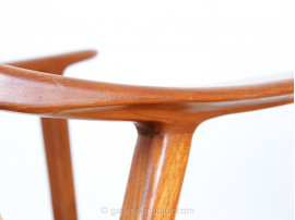 Pair of scandinavian teak and cane-back armchairs 