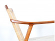 Pair of scandinavian teak and cane-back armchairs 