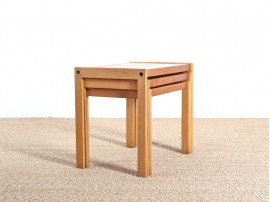 Set of three nesting tables in teak