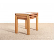 Set of three nesting tables in teak