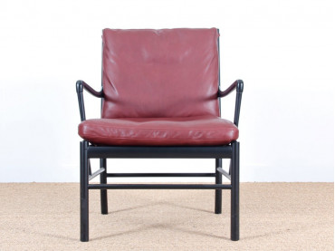 Fauteuil colonial ole wanscher design scandinave danois vintage