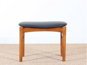 tabouret en teck et cuir design scandinave vintage design danois