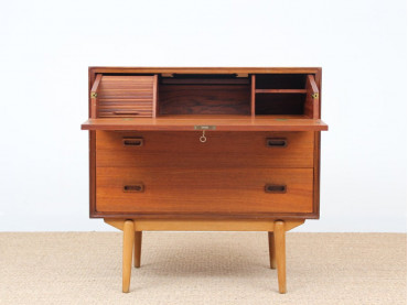 Petite commode secretaire scandinave en teck