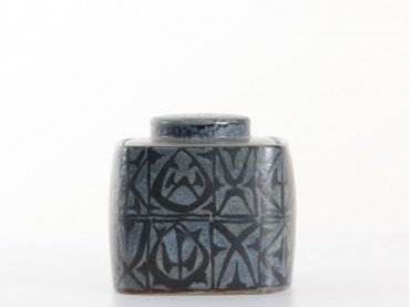 Aluminia Blue Baca Covered Jar