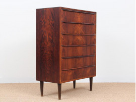 Commode ou semainier scandinave en palissandre de Rio