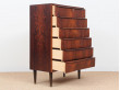 Commode ou semainier scandinave en palissandre de Rio