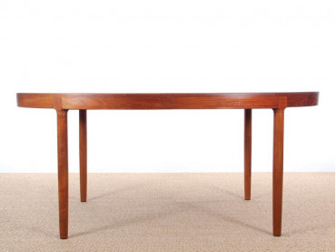 Grande table scandinave ovale en teck 6/12 pers