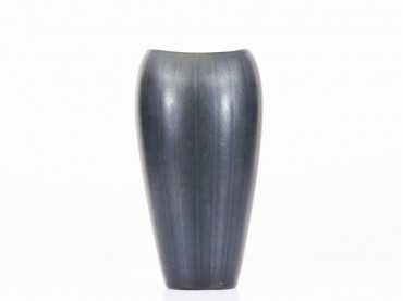 Rorstrand AXZ Dark Green Haresfur Glaze Vase by Gunnar Nylund