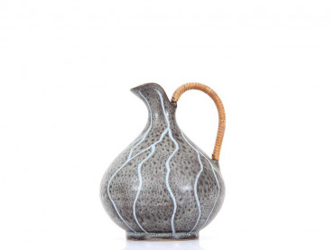 Grey Pitcher with Wicker Handle 