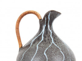 Grey Pitcher with Wicker Handle 