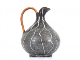 Grey Pitcher with Wicker Handle 