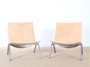 Mid-Century Modern scandinavian pair of PK 22 by Poul Kjaerholm for Kold Christiansen 