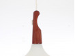 Mid-Century Modern scandinavian pendant lamp in teak and opal