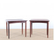 Mid-Century Modern scandinavian pair of side tables in Rio rosewood 