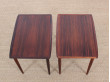 Mid-Century Modern scandinavian pair of side tables in Rio rosewood 