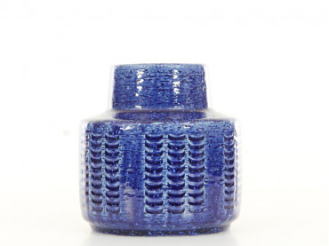 Mid-Century Modern ceramic blue vase by Per and Annelise Linnemann Schmidt for Palshus