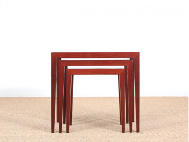 Mid-Century  modern  nesting tables in mahogany by Severin Hansen