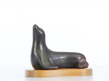 Mid-Century Modern ceramic sea lion by Gunnar Nylund