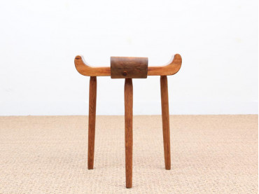 Mid century modern stool in pine and oak