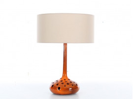 Grande lampe en ceramique orange