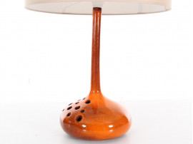 Grande lampe en ceramique orange