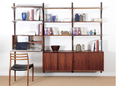 Mid-Century  modern Scandinavian wall system Cado in Rio rosewood