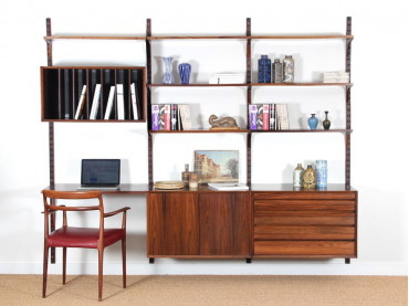 Mid-Century  modern Scandinavian wall system Cado in Rio rosewood