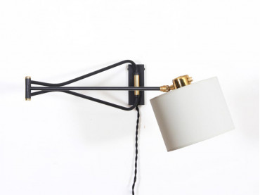 Mid modern french wall lamp by Rene Mathieu