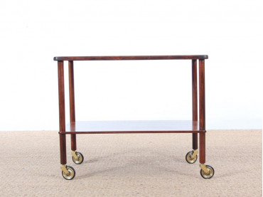 Danish mid-century modern serving cart in teak