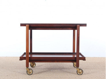 Mid-Century danish serving cart in Rio rosewood by Poul Hundevad