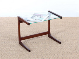 Mid-Century danish small side table in teak and glass