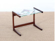 Mid-Century danish small side table in teak and glass