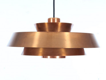 Mid-Century danish pendant light in copper model Nova by Jo Hammerborg. 