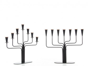 Mid-Century modern pair of Ystad Metall, Gunnar Ander candelabras 