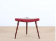 Tabouret scandinave tripode en teck